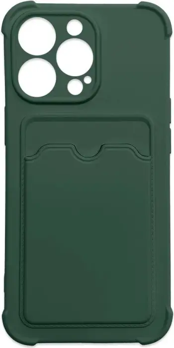 Mbështjellës telefoni Hurtel Card Armor për Samsung Galaxy A22, xhep për kartela, silikon, e gjelbër