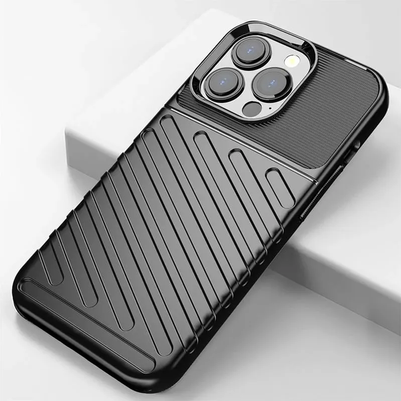 Mbështjellës Hurtel Thunder Case për iPhone 13 Pro, TPU, i zi - 14