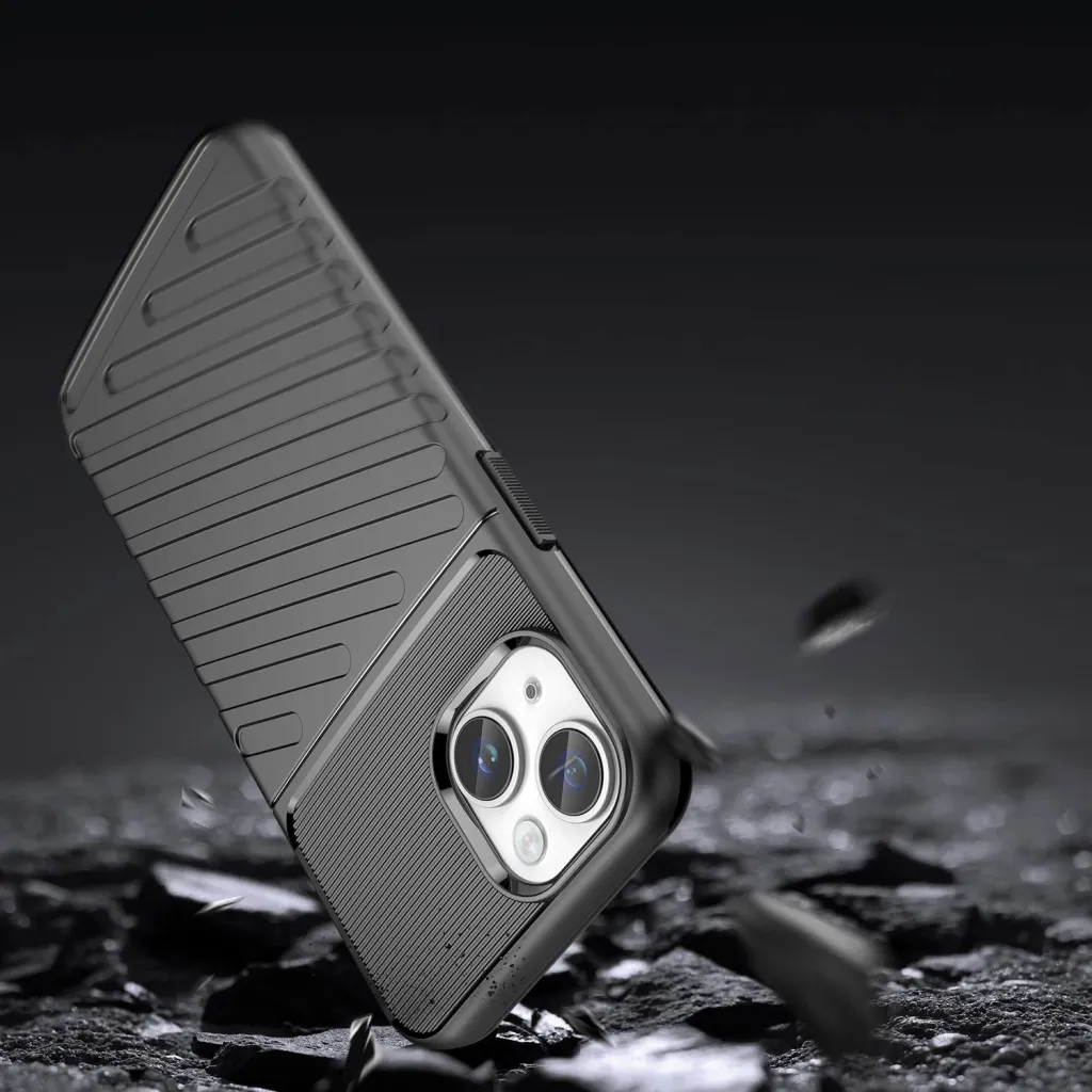 Mbështjellës iPhone 14 Plus Hurtel Thunder Case, i zi - 3