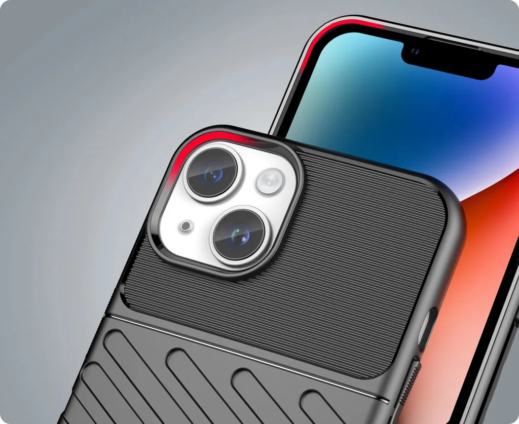 Mbështjellës iPhone 14 Plus Hurtel Thunder Case, i zi - 6