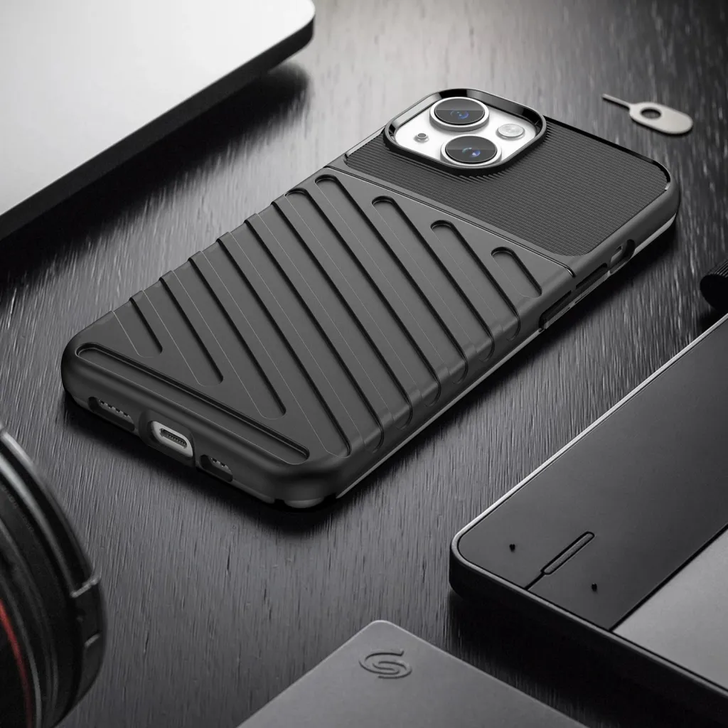 Mbështjellës iPhone 14 Plus Hurtel Thunder Case, i zi - 7