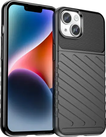 Mbështjellës iPhone 14 Plus Hurtel Thunder Case, i zi