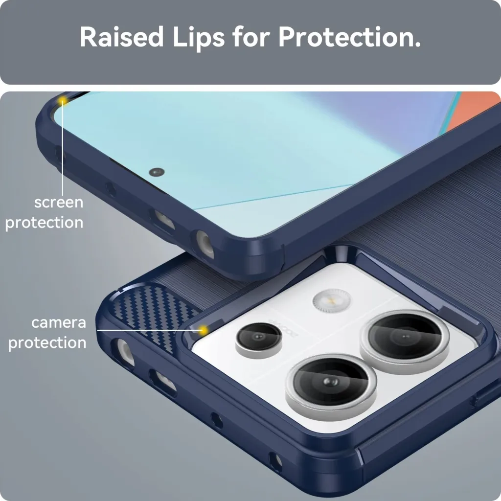 Mbështjellës Hurtel Carbon Case për Xiaomi Redmi Note 13 Pro+, Blu - 6