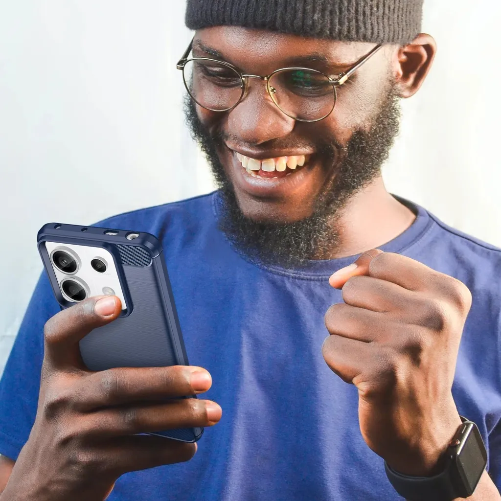 Mbështjellës Hurtel Carbon Case për Xiaomi Redmi Note 13 Pro+, Blu - 7
