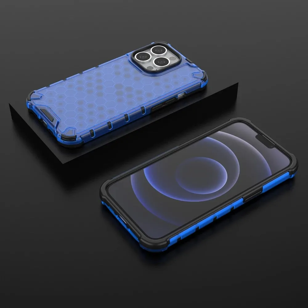Mbështjellës Hurtel Honeycomb për iPhone 13 Pro, kaltër - 13