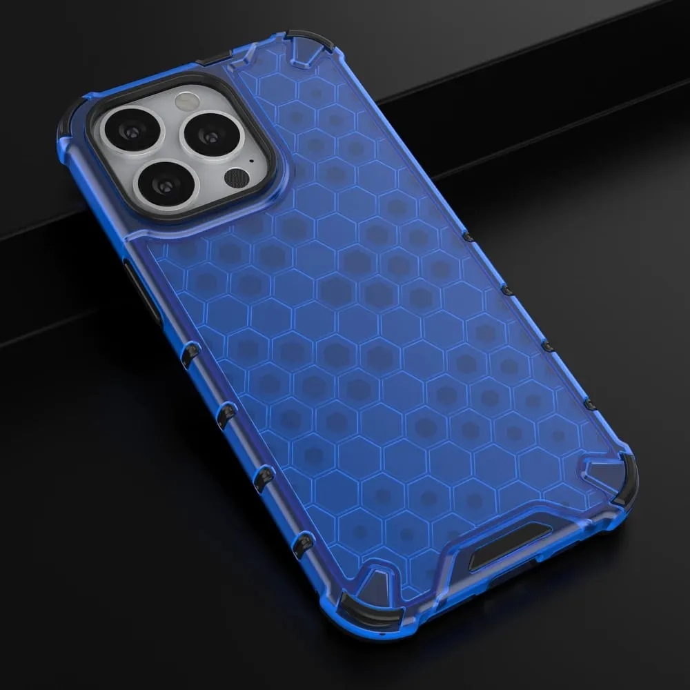 Mbështjellës Hurtel Honeycomb për iPhone 13 Pro, kaltër - 14