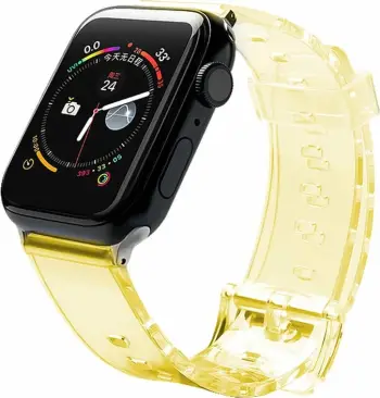 Rrip zëvendësues Hurtel për Apple Watch 6/5/4/3/2/SE, 38mm/40mm, TPU, e verdhë