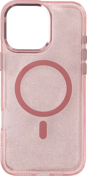 Mbështjellës Hurtel Glitter Case MagSafe për iPhone 16 Pro, rozë me shkëlqim
