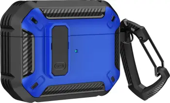 Mbështjellës Hurtel Pro Armor për AirPods 4 me karabiner, Blu