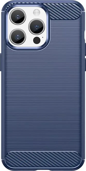 Mbështjellës Hurtel Carbon Case për iPhone 15 Pro Max, TPU, kaltër - 1