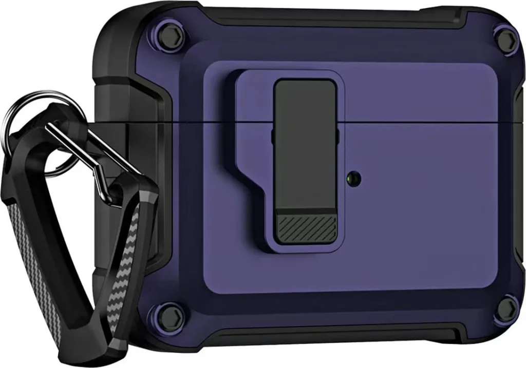 Mbështjellës Hurtel Pro Armor për AirPods 4 me karabiner, Violet - 1