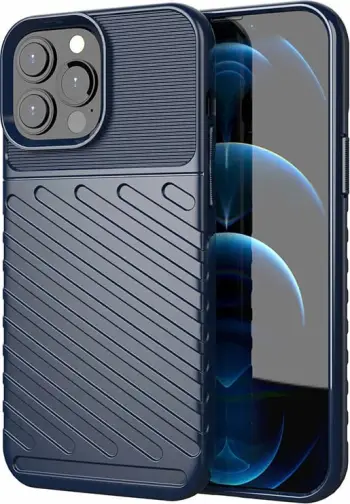 Mbështjellës Hurtel Thunder Case për iPhone 13 Pro Max, TPU, Blu