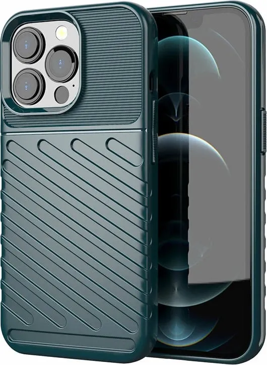 Mbështjellës Hurtel Thunder Case për iPhone 13 Pro, TPU, e gjelbër - 1