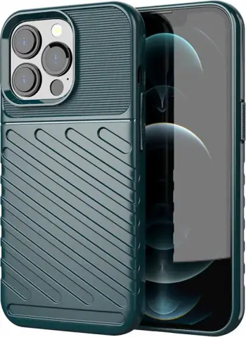 Mbështjellës Hurtel Thunder Case për iPhone 13 Pro, TPU, e gjelbër