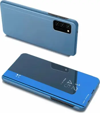 Mbështjellës Hurtel Clear View Case flip cover për Samsung Galaxy A03s, kaltër