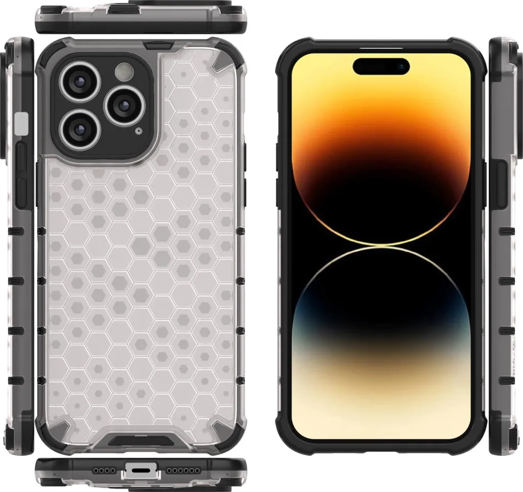 Mbështjellës Hurtel Honeycomb për iPhone 14 Pro, kaltër - 17