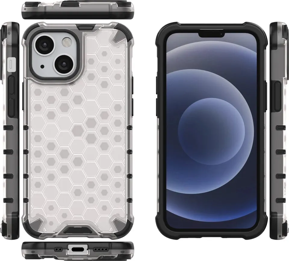 Mbështjellës Hurtel Honeycomb për iPhone 13 mini, transparent - 12