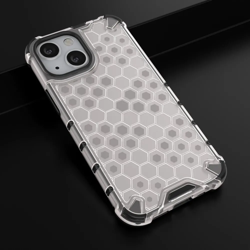 Mbështjellës Hurtel Honeycomb për iPhone 13 mini, transparent - 14
