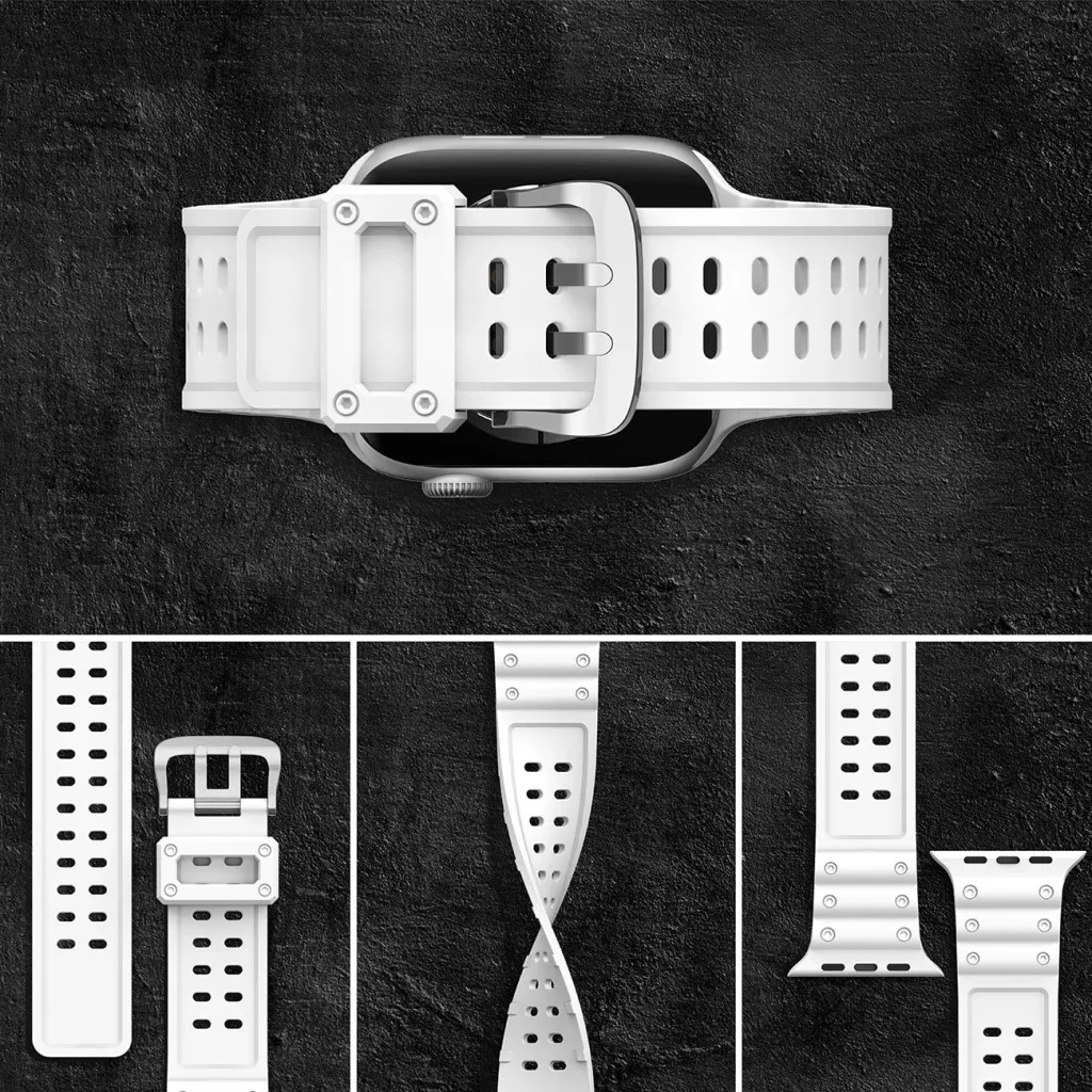 Rrip për Apple Watch Hurtel Strap Triple Protection, 38/40/41mm, i bardhë - 6