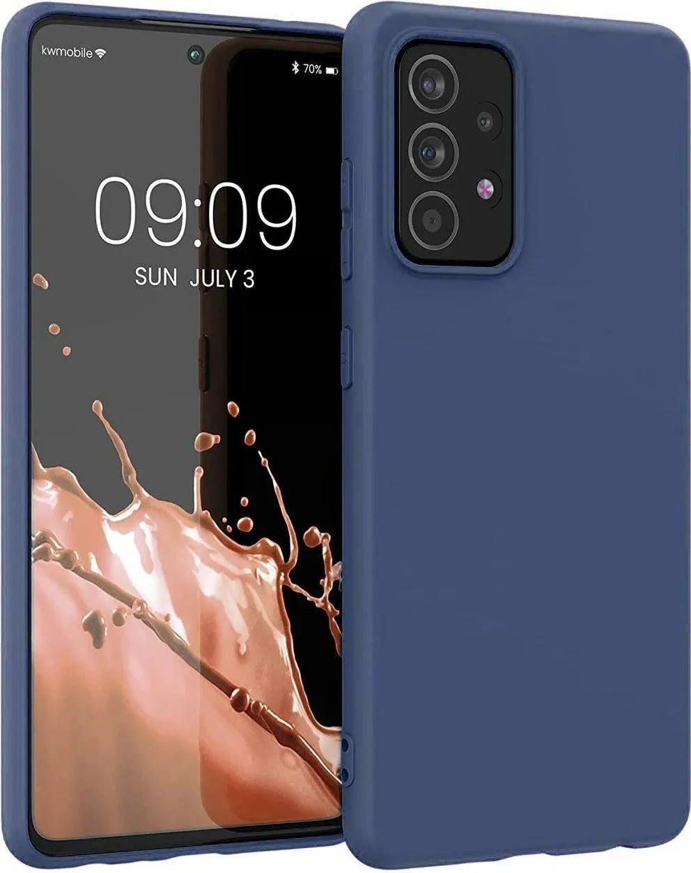 Mbështjellës silikoni Hurtel për Samsung Galaxy A22 4G, Blu - 1