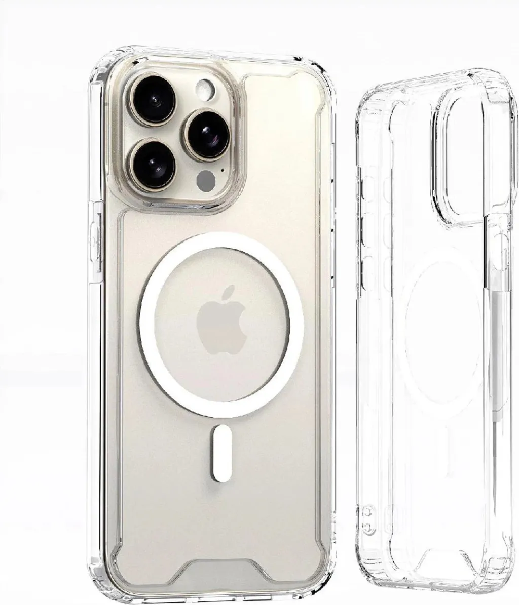 Mbështjellës Hurtel MagSafe Clear Corner Case për iPhone 16 Pro, transparent - 1