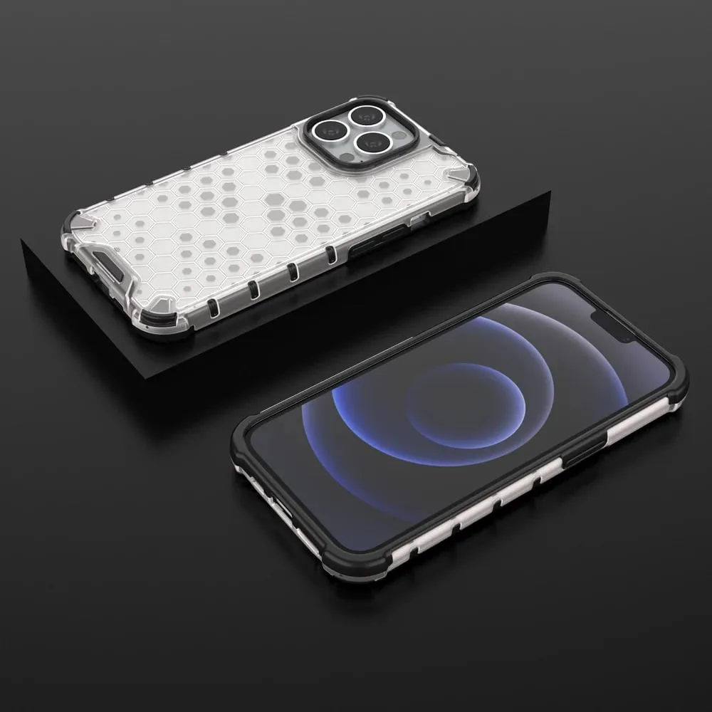 Mbështjellës Hurtel Honeycomb për iPhone 13 Pro, transparent - 13