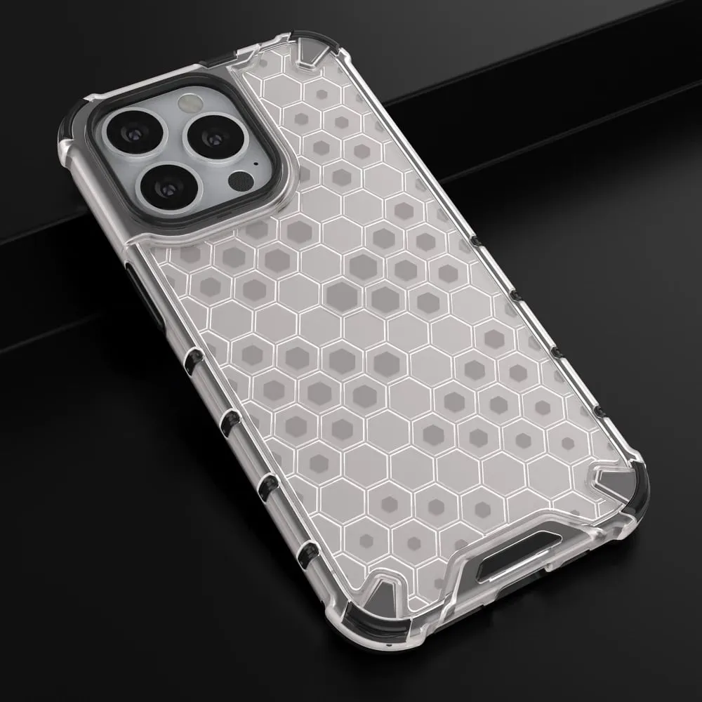 Mbështjellës Hurtel Honeycomb për iPhone 13 Pro, transparent - 14