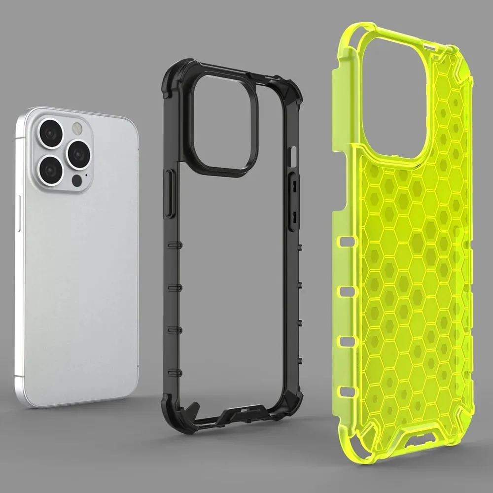 Mbështjellës Hurtel Honeycomb për iPhone 13 Pro, transparent - 5