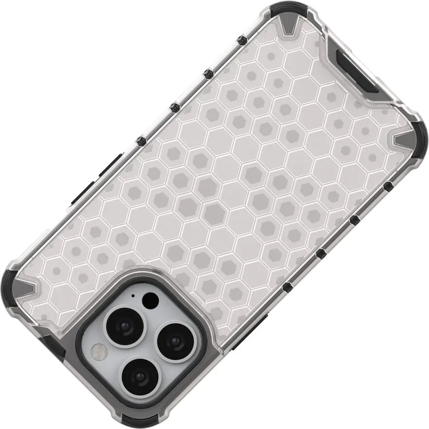 Mbështjellës Hurtel Honeycomb për iPhone 13 Pro, transparent - 6