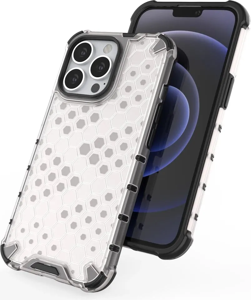 Mbështjellës Hurtel Honeycomb për iPhone 13 Pro, transparent - 7