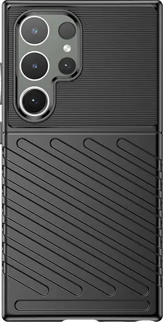 Mbështjellës i blinduar Hurtel Thunder Case për Samsung Galaxy S24 Ultra, TPU, zi
