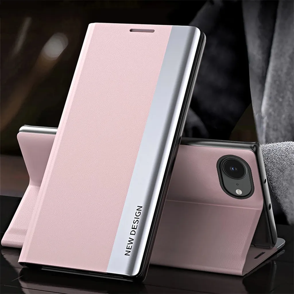 Mbështjellës Hurtel Sleep Case Pro për iPhone 16e, me kapak dhe qëndresë, rozë - 2