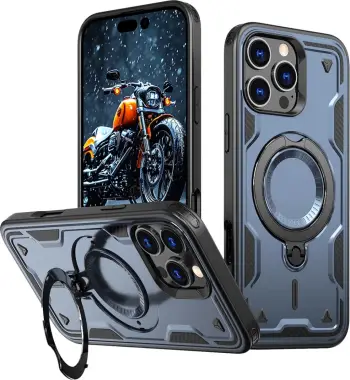 Mbështjellës Hurtel Hybrid Armor Trendy me MagSafe për iPhone 16 Pro Max, Blu