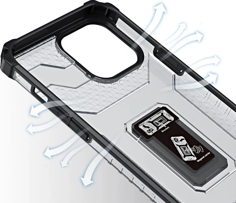 Mbështjellës Hurtel Crystal Ring Case me mbajtëse, për iPhone 12 Pro Max, e zezë - 4