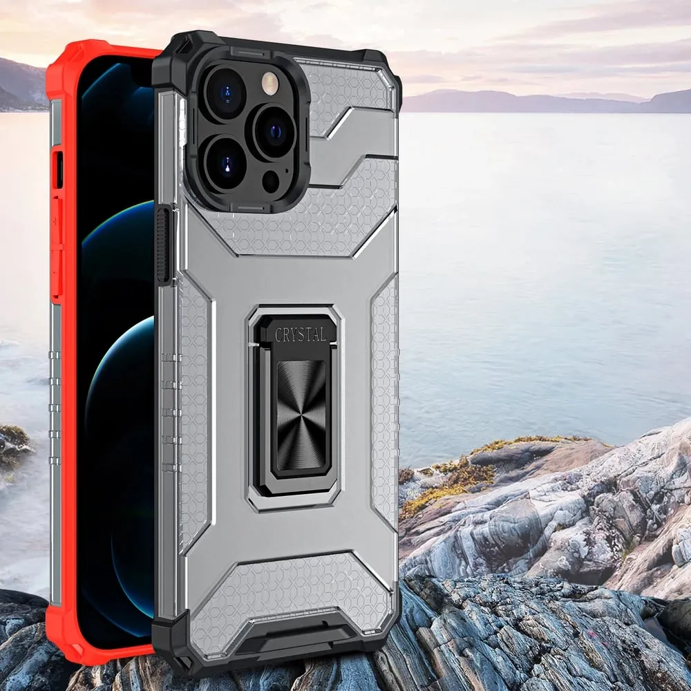 Mbështjellës Hurtel Crystal Ring Case me mbajtëse, për iPhone 12 Pro Max, e zezë - 8