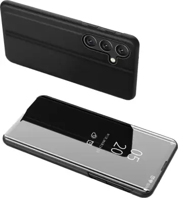 Mbështjellës Hurtel Clear View Case për Samsung Galaxy A54 5G, i zi