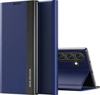 Mbështjellës Hurtel Sleep Case Pro për Samsung Galaxy S24 FE, me kapak dhe funksion standi, Kaltër