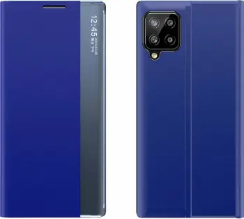 Mbështjellës Hurtel Sleep Case Bookcase me smart window për Samsung Galaxy A22 4G, Kaltër