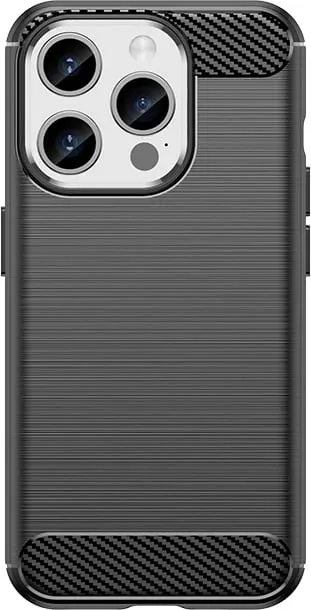 Mbështjellës Hurtel Carbon Case për iPhone 15 Pro, TPU, i zi - 1