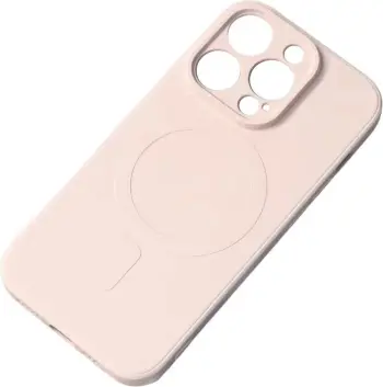 Mbështjellës silikoni Hurtel për iPhone 15, MagSafe, krem