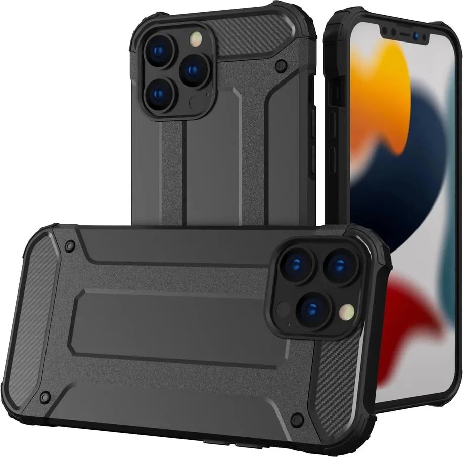 Mbështjellës Hybrid Armor Hurtel për iPhone 13 Pro, e zezë - 1