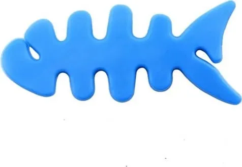 Mbështjellës kabllo për kufje Hurtel, formë peshku, plastikë, kaltër - 1