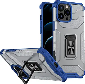 Mbështjellës Hurtel Crystal Ring Case për iPhone 12 Pro, me mbajtëse unaze, Blu