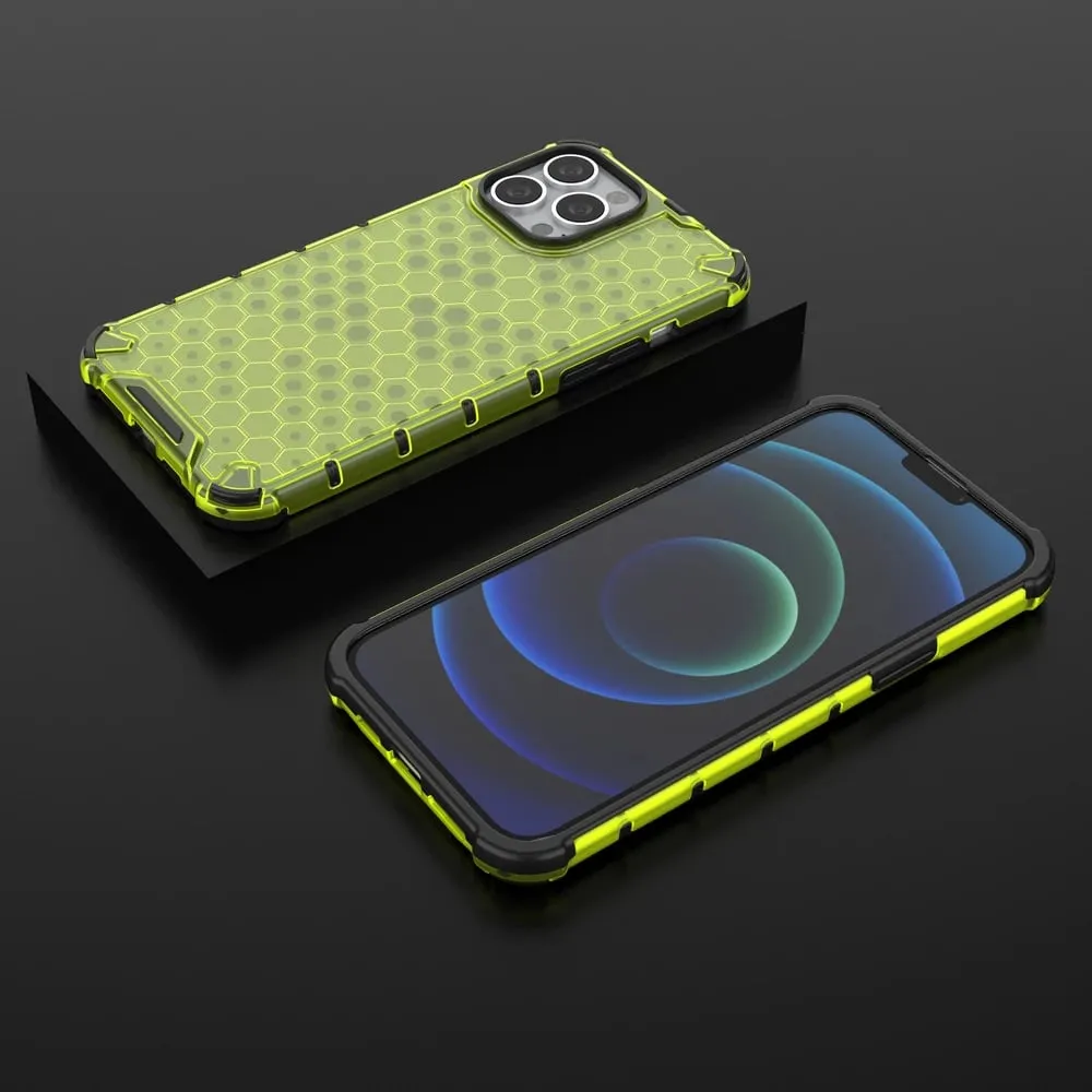 Mbështjellës Hurtel Honeycomb për iPhone 13 Pro Max, i gjelbër - 13