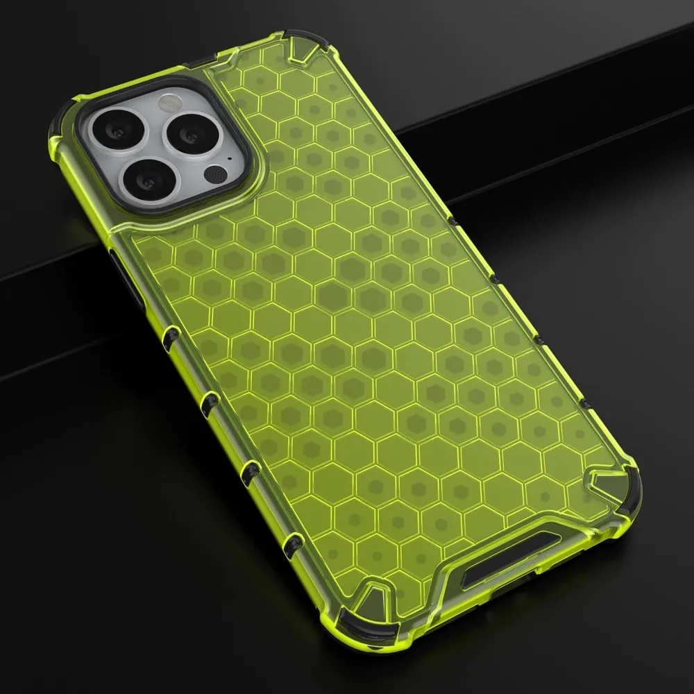Mbështjellës Hurtel Honeycomb për iPhone 13 Pro Max, i gjelbër - 14