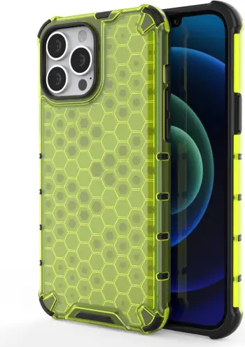 Mbështjellës Hurtel Honeycomb për iPhone 13 Pro Max, i gjelbër