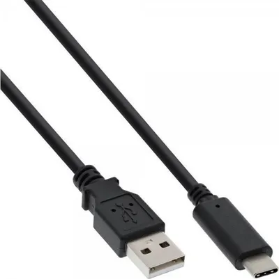 Kabllo USB InLine USB-A në USB-C 3m, USB 2.0, e zezë - 2