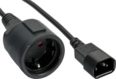 Kabllo InLine Power C14, 3m, e zezë - 1