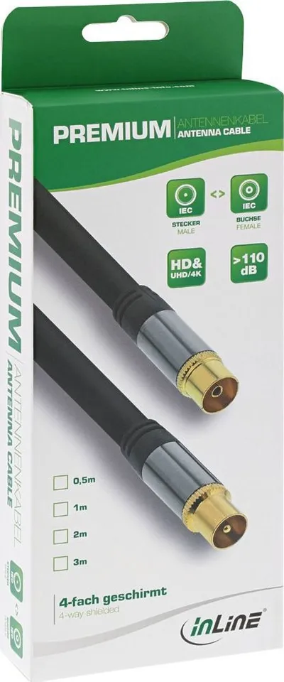 Kabllo antene InLine (69203P), 3m, e zezë - 2