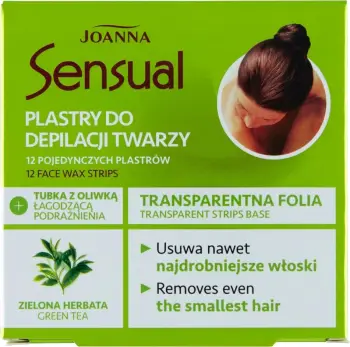 Shirita depilues për fytyrë Joanna Sensual Strips Green Tea, 12 copë